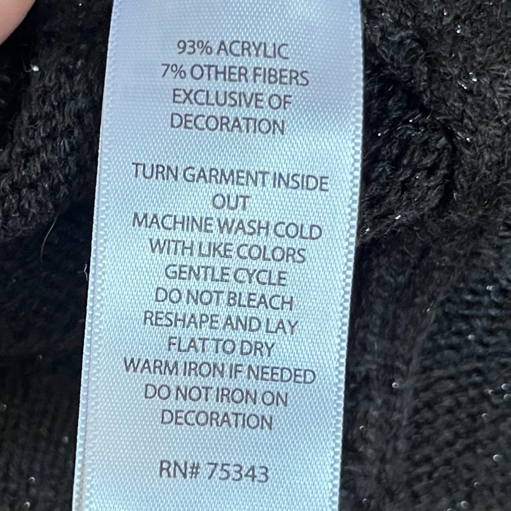 VTG Susan Bristol Black Cardinal & Poinsettia Embellished Sweater Vest Size 3X - Picture 6 of 6